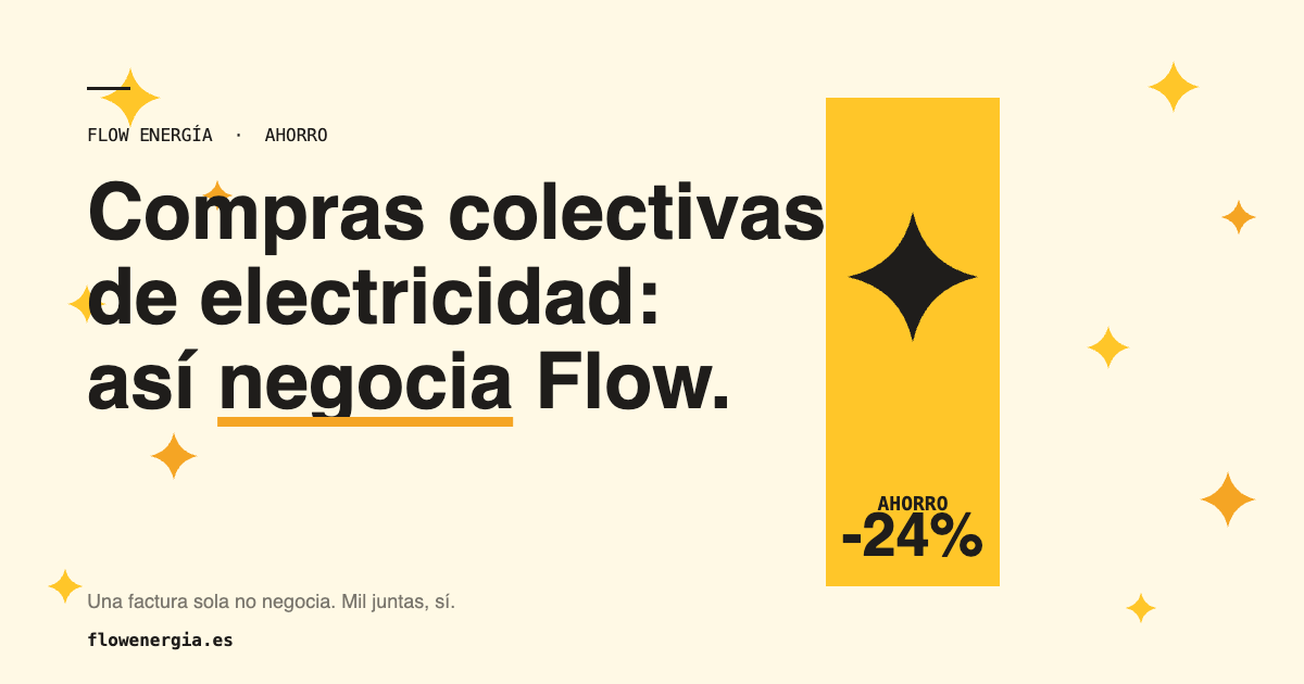 Compras colectivas de electricidad: así negocia flow